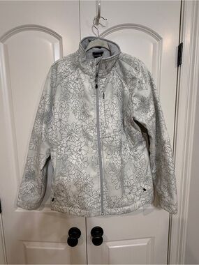 The North Face Light Gray Floral Softshell Jacket XL